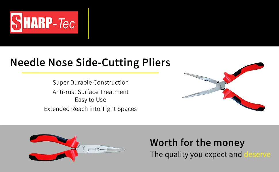 Sharp-tec Pliers Set 4Pcs 8" Wire Cutters and 8" Water Pump Pliers and 8" Long Nose Pliers and 8" Combination Pliers UK Professional Tool Set 4Pcs Pliers Set - pliers