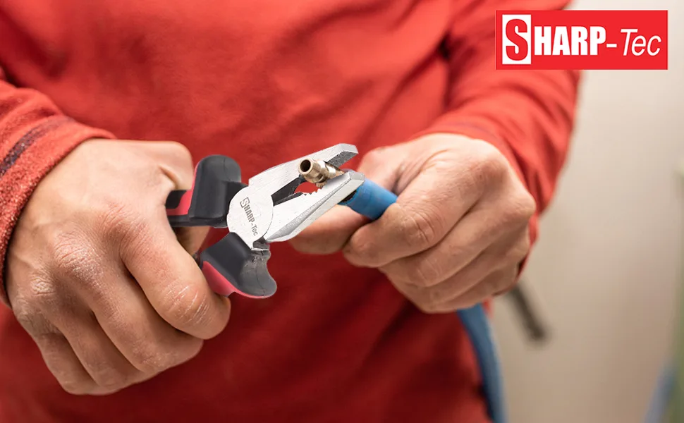 Sharp-tec Combination Pliers 200mm Multifunction Pliers with Wire Cutting/Crimping/Wire Twisting/Pulling and Nails Removing 8-inch Professional Combination Wire Pliers Combination Plier 200MM - Combination Pliers