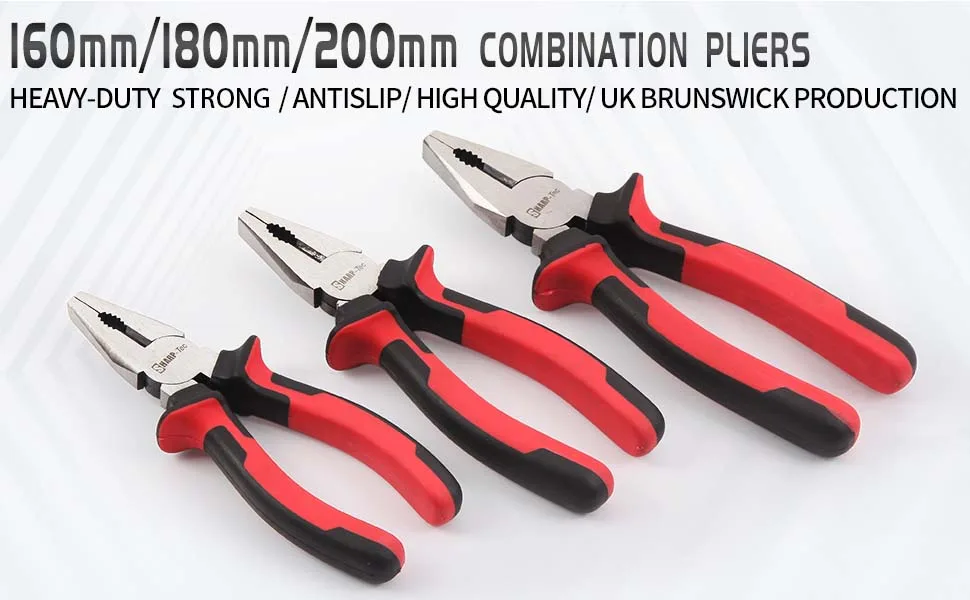 Sharp-tec Combination Pliers 200mm Multifunction Pliers with Wire Cutting/Crimping/Wire Twisting/Pulling and Nails Removing 8-inch Professional Combination Wire Pliers Combination Plier 200MM - product information 2