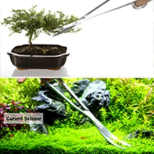 capetsma Aquascaping Tools Long Stainless Steel Aquarium Plant Tools Aquarium Tweezers Scissors Spatula Tool Set Bonsai Kit Algae Scraper Aquarium Cleaning Set for Aquarium Starter Kit Silver - aquarium plant scissors
