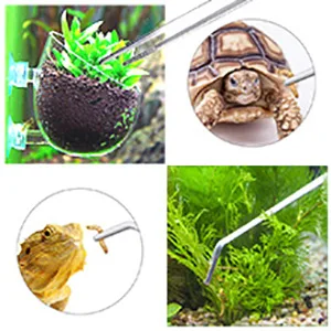 capetsma Aquascaping Tools Long Stainless Steel Aquarium Plant Tools Aquarium Tweezers Scissors Spatula Tool Set Bonsai Kit Algae Scraper Aquarium Cleaning Set for Aquarium Starter Kit Silver - Aquarium Plant Tools