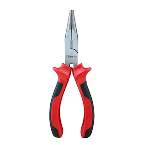 Sharp-tec Long Nose Pliers 160mm with Soft Grip Handles Heavy Duty Nose Side Cutting Pliers Long Nose Plier 160MM - Long Nose Pliers