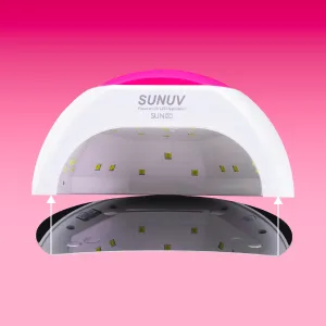 SUNUV Nail dryer UV LED lamp for nails 10s/30s/60s/90s timer infrared sensor LCD display removable base perfect for nail art home manicure and nail studio. - Nail dryer UV LED.