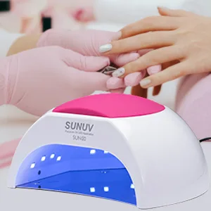 SUNUV Nail dryer UV LED lamp for nails 10s/30s/60s/90s timer infrared sensor LCD display removable base perfect for nail art home manicure and nail studio. - Nail dryer UV LED.