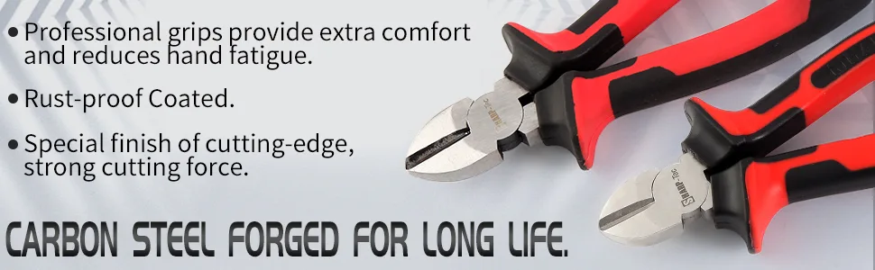 Sharp-Tec Diagonal Cutting Pliers 160mm Precision Wire Cutters with Anti-Slip Handle 6-inch Professional Wire Cutters Nippers Diagonal Plier 160MM - wire pliers