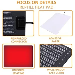 AIICIOO Lizard Vivarium Tank Warmer - 16W Heated Mats Terrarium Aquarium Heating Mat for Reptiles - heating mat