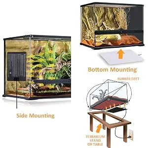 AIICIOO Lizard Vivarium Tank Warmer - 16W Heated Mats Terrarium Aquarium Heating Mat for Reptiles - side mounting