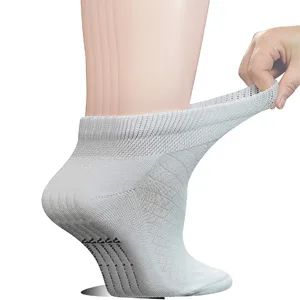 Yomandamor Ladies Cotton Socks Diabetic Ankle Socks 5 Pairs 3-8 5 Pairs Solid Black - 0179