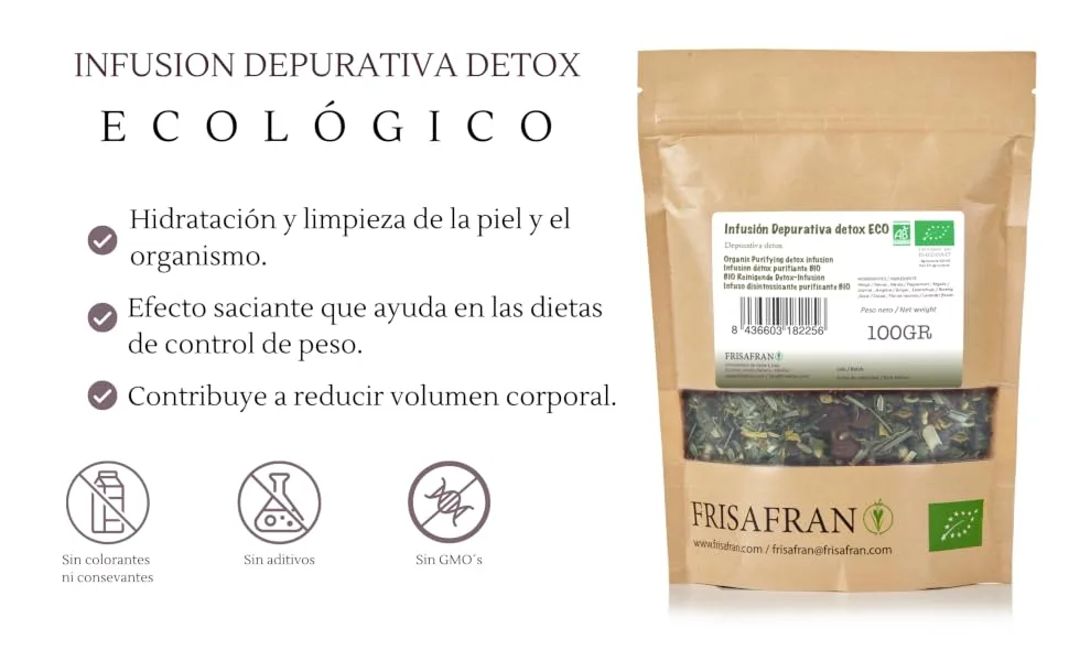 FRISAFRAN - Detox Organic Detox Bulk | Digestive | Anti-Inflammation - 100 gr - Detox 1