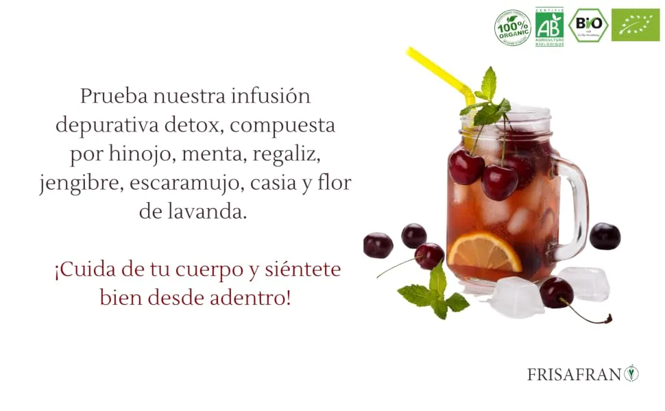 FRISAFRAN - Detox Organic Detox Bulk | Digestive | Anti-Inflammation - 100 gr - Detox 3