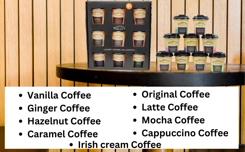 Barista Luxury Coffee Collection Assorted Flavoured Instant Coffee Mix Xmas Gift Christmas Powdered Coffee - Coffee Collection Flavored Instant Mix Festive Perfect Travel Xmas Gifts Holiday Present christmas