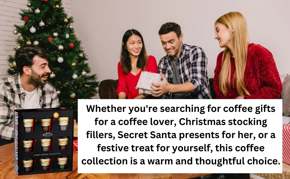 Barista Luxury Coffee Collection Assorted Flavoured Instant Coffee Mix Xmas Gift Christmas Powdered Coffee - Coffee Collection Flavored Instant Mix Festive Perfect Travel Xmas Gifts Holiday Present christmas
