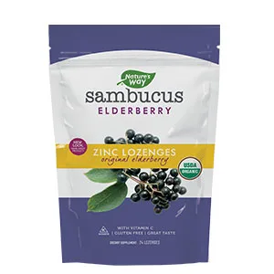Nature's Way Sambucus Elderberry Vitamin C Lozenges Wild Cherry Flavored 24 Lozenges - lozenges