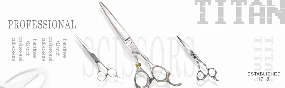 Titan Scissors | Offset Hair Cutting Japanese Style Scissors | Proffesional Barbering Scissors | Sharp Edge | Hand Made Steel 6.5" inch - titan 3lu