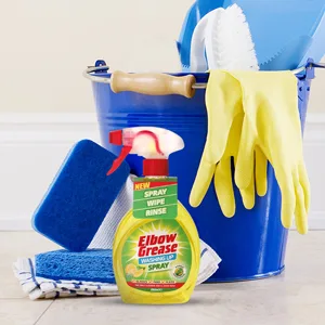 Elbow Grease Lemon Fresh Washing Up Spray 500ml - Power Degreaser Cleaner for Glasses Pans and Plates - Fresh Lemon Scented Formula - Includes 2 Karrma Microfiber Cloths - product information 3