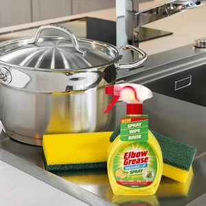 Elbow Grease Lemon Fresh Washing Up Spray 500ml - Power Degreaser Cleaner for Glasses Pans and Plates - Fresh Lemon Scented Formula - Includes 2 Karrma Microfiber Cloths - product information 7
