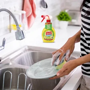 Elbow Grease Lemon Fresh Washing Up Spray 500ml - Power Degreaser Cleaner for Glasses Pans and Plates - Fresh Lemon Scented Formula - Includes 2 Karrma Microfiber Cloths - product information 8