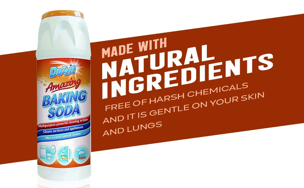 ZYBUX - Duzzit Baking Soda 500g Non Scratch Multipurpose Powerful Cleaning Action. Eliminates Stains Such As Coffee Orange Grease and Wine. (2 x 500g) - Baking Soda