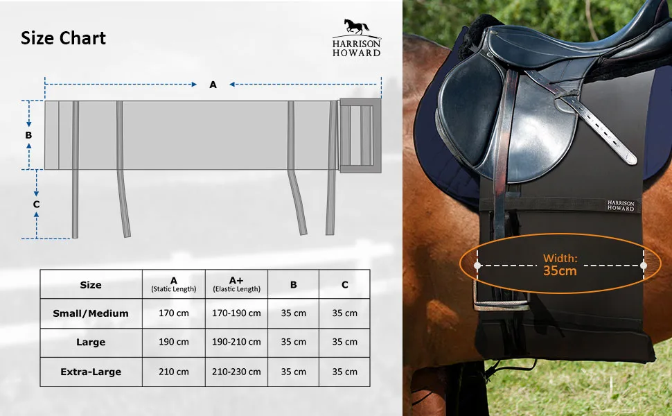 Harrison Howard Horse Belly Guard Body Bandage Wrap Spur Mark Protector Belly Cover Skin Guard Large Full Size - product information 5
