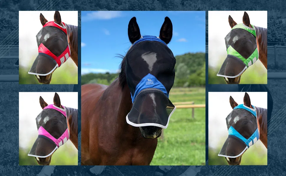 Harrison Howard CareMaster Pro Luminous Fine Mesh UV-proof Fleece Padding Fly Mask Full Face No Ears Ruby (M Cob) Cob (M) Ruby - product information 5