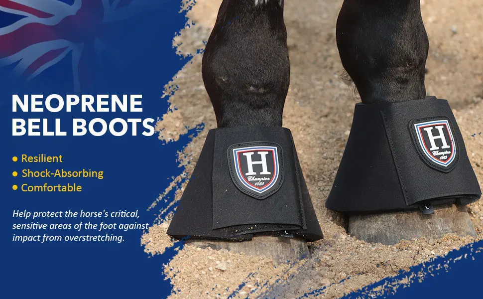 Harrison Howard Horse Bell Boots Durable Protection for Your Horse Large - image-1