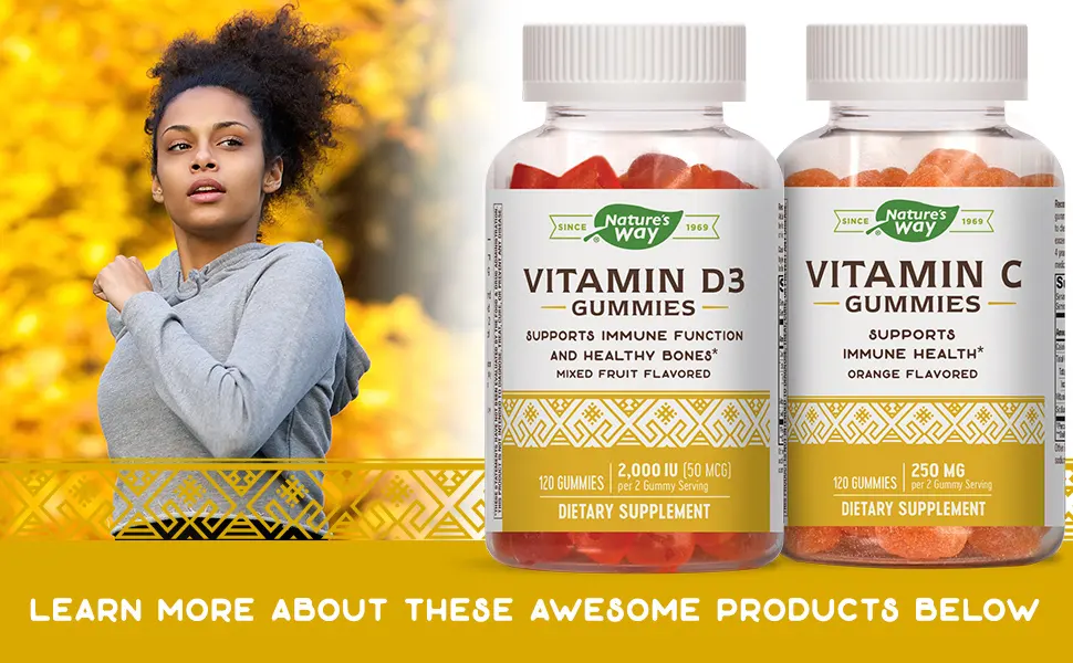 Nature's Way Vitamin D3 Gummies Mixed Fruit 50 mcg (2000 IU) 120 Gummies - about nature