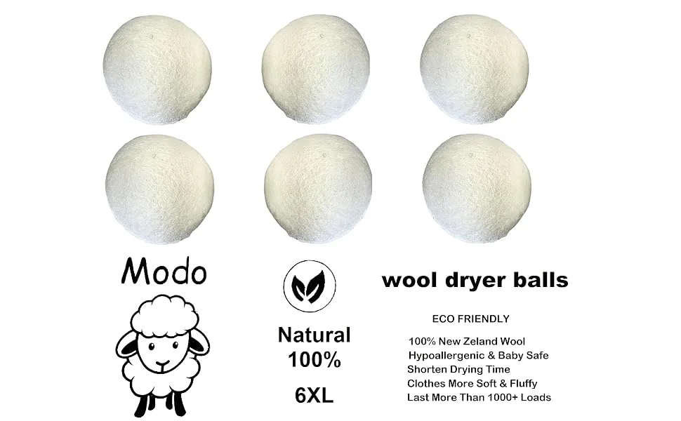 Modo Organic Wool Dryer Balls for Laundry Washing Machine - product information 5