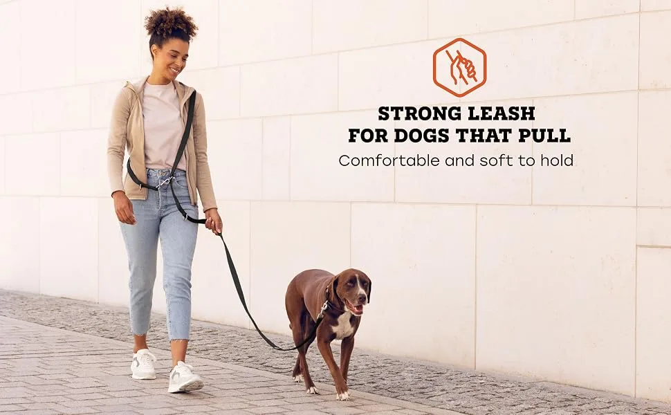 Vitazoo Dog Lead for Training - 3 m - Nylon Graphite Double Leash for Small Medium & Large Dogs - Adjustable Leads up to 4 Different Lengths - Black 3m Black - frame 1