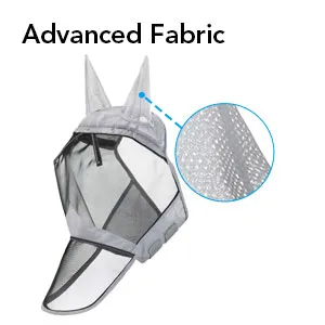Harrison Howard CareMaster Horse Fly Mask Long Nose with Ears Full Face Silver/Black Retro Large Full Size Full (Large) Silver / Black - product information 7