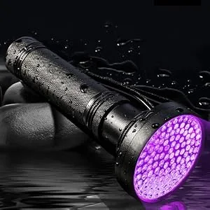 LEDGLE LED UV Flashlight UV Beast Pet Urine Finder Stain Detector Black Lights Torch 100 LED Beads with Lanyard - led flsahlight