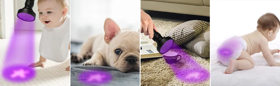 LEDGLE LED UV Flashlight UV Beast Pet Urine Finder Stain Detector Black Lights Torch 100 LED Beads with Lanyard - UV Torch