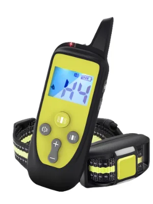 Wizco Remote Control Barking Training Collar with Safety Lock & Flashing Light USB Rechargeable Beep Vibrations Training Modes Up to 1000 Yards Remote Range New Remote Anti bark Collar (GREEN) - Dog training collar for dogs