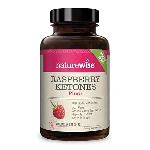 NatureWise Raspberry Ketones Plus+ 120 Vegetarian Capsules - Raspberry Ketones