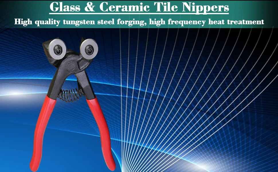TANCUDER Glass & Ceramic Tile Nippers Mosaic Tile Cutter with Pro-Grip Handle and Carbide Wheels Blades Cutting Plier DIY Tool - product information 2