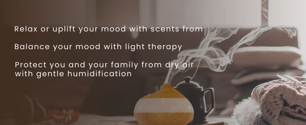 Dr Botanicals Bio-Balance Aromatherapy Diffuser 130 ml. Brings together aromatherapy light-therapy & air purifier. 7 Colour lights & 2 Mist modes Whisper quiet Clear Panel - Dr Botanicals Diffuser