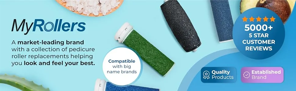 4X My Rollers Extra Coarse Compatible with Scholl Velvet Smooth Diamond Refill Replacement Rollers - My Rollers