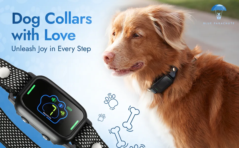 Anti-Bark Dog Training Collar - Humane Stop Barking Device with Beep & Vibration Modes - No Shock - Suitable for Small to Large Dogs - Effective for All Breeds - E-Collar for Dog Behavior Training - Dog Collar