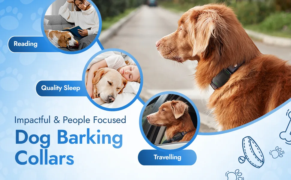 Anti-Bark Dog Training Collar - Humane Stop Barking Device with Beep & Vibration Modes - No Shock - Suitable for Small to Large Dogs - Effective for All Breeds - E-Collar for Dog Behavior Training - Dog Collar