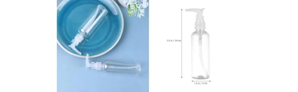 PRETYZOOM 4pcs 100ml Refillable Plastic Pump Dispenser Bottles for Lotion Massage Oil Shampoo Containers Round Pump Bottles Transparent - product information 1