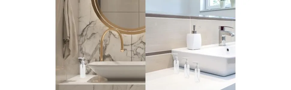 PRETYZOOM 4pcs Empty Pump Bottle Dispenser 100ml 3.5oz Refillable Lotion Bottle Clear Dispenser Bottle with Pump for Lotions Shampoo White - product information 1