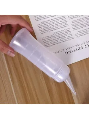 Lurrose 3pcs 260ml Hair Dye Bottles Applicator with Angle Tip Plastic Refillable Graduated Empty Bottles Washing Bottle Home and Salon - product information 2