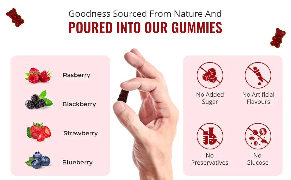 Lion's Mane Gummies - 2000mg Lions Mane Gummies for Adults - Mixed Berry Flavour Supplement - 60 Day Gummies (2 Month s Supply) - Lion