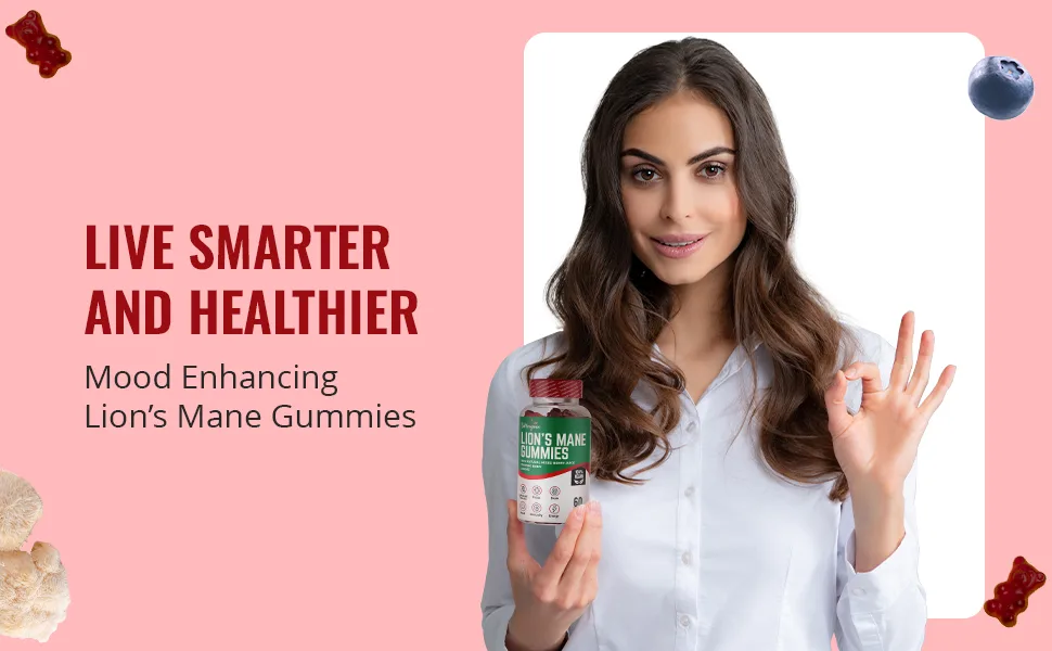 Lion's Mane Gummies - 2000mg Lions Mane Gummies for Adults - Mixed Berry Flavour Supplement - 60 Day Gummies (2 Month s Supply) - Lion