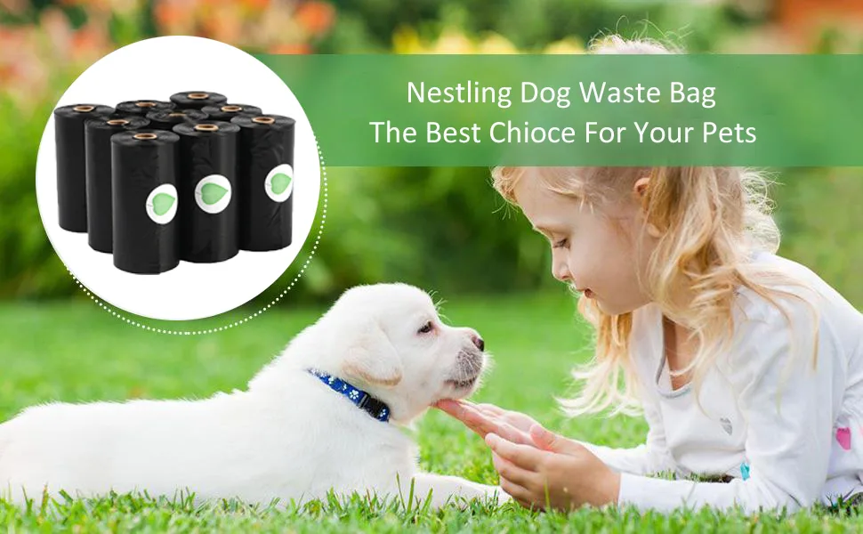 Nestling Biodegradable Thicker Dog Poop Bags with Dispenser 300 Dog Waste Bags Thick Strong Made from Corn Starch Plants Based (Black) - product information 2