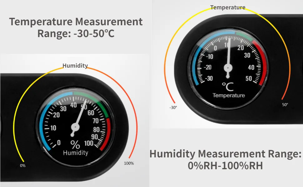Reptile Thermometer Hygrometer Mini Round Shape Dual Dial Thermometer and Humidity Gauge for Reptile Tank lizard Tortoise Spider Pet Rearing Box - product information 2