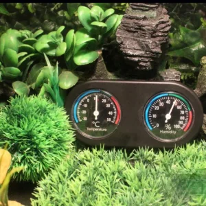 Reptile Thermometer Hygrometer Mini Round Shape Dual Dial Thermometer and Humidity Gauge for Reptile Tank lizard Tortoise Spider Pet Rearing Box - product information 4