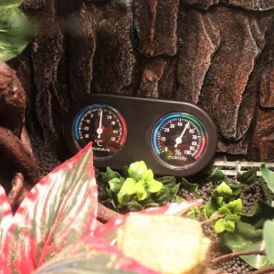 Reptile Thermometer Hygrometer Mini Round Shape Dual Dial Thermometer and Humidity Gauge for Reptile Tank lizard Tortoise Spider Pet Rearing Box - product information 5