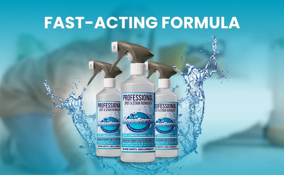 AQUAFORCE Professional Spot & Carpet Stain Remover | Advanced Upholstery Cleaner Technology Spray | Cleaning Solution for Most Types of Carpets Fabrics Sofa Mattress (500ml) - carpet stain remover for old stain remover carpet
