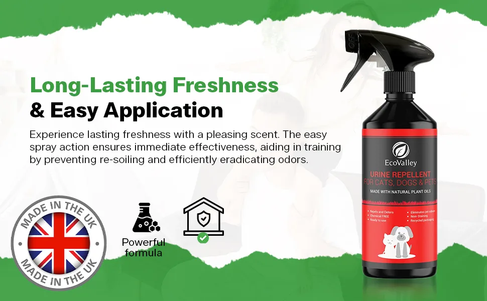 EcoValley Urine Stopper Training Cleaner Spray Dog And Cat Odour Eliminator & Puppy Training Aid Eco-Friendly Safe for Carpets 500ml - B0C1SV1HW9