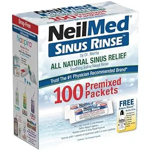 NeilMed Sinus Rinse All Natural Sinus Relief 100 Premixed Packets - product information 1